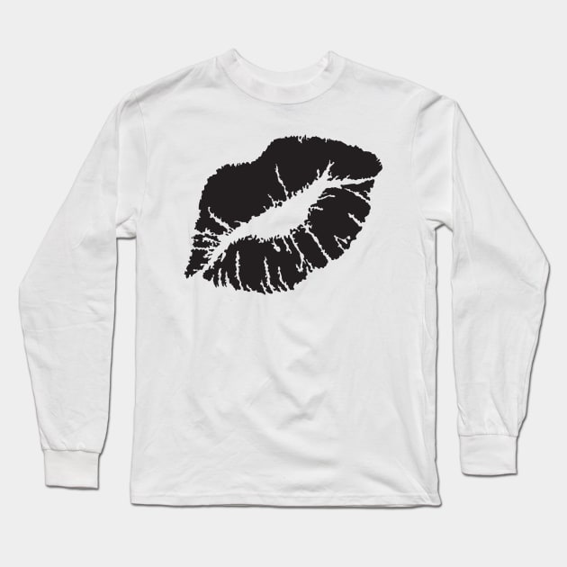 KISSING LIPS -BLACK Long Sleeve T-Shirt by SELcustoms